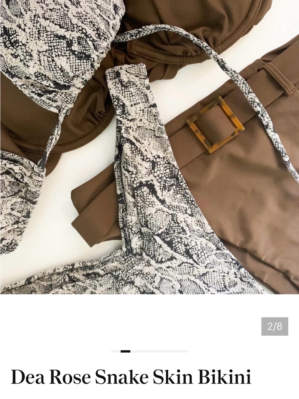 New Dea Rose Snake Print Bikini bottom
